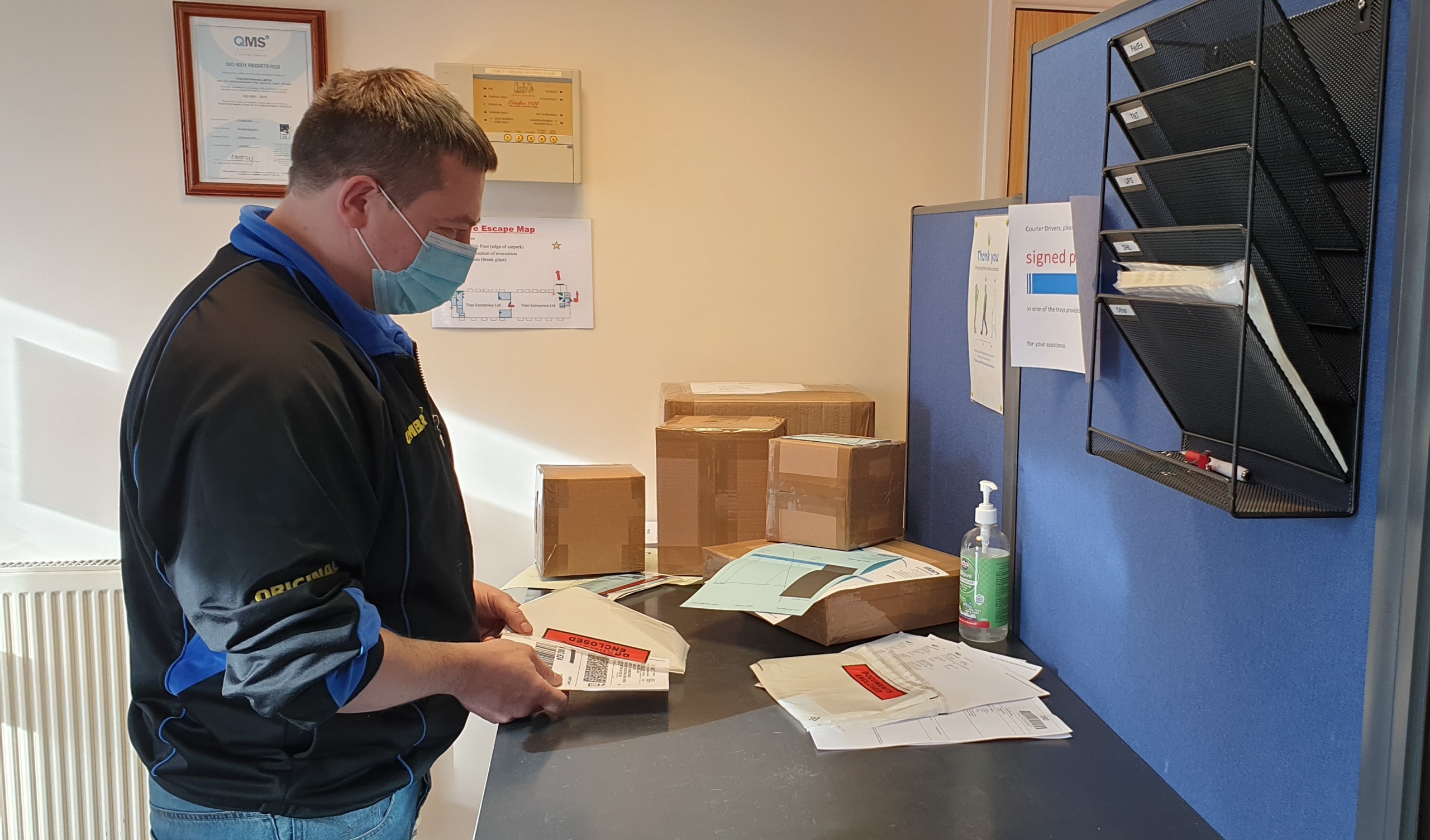 Titan's dispatch area sending products to the EU