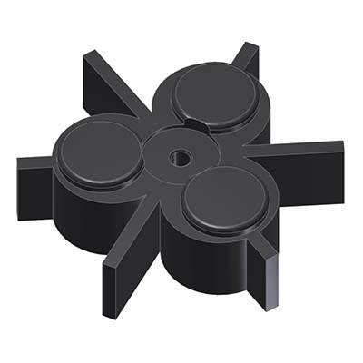 Titan's Pelton Wheel Design that sits inside Turbine Flowmeters